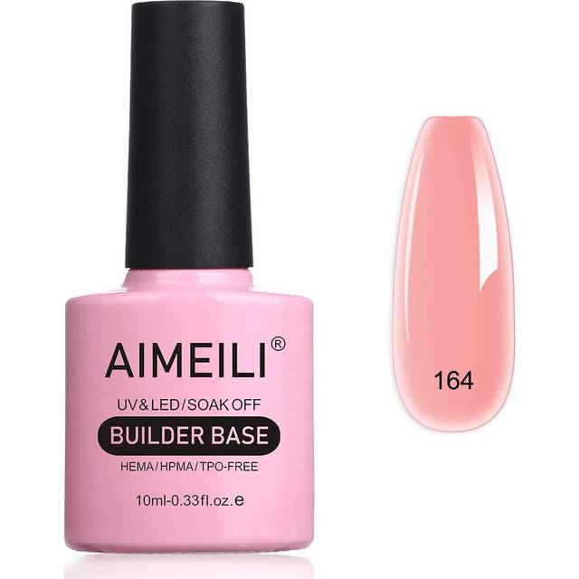 AIMEILI 5 i 1 Nude Builder Base Gel, Clear Sheer Color UV LED Gel Nail Polish för stärkande Gel Nails Repair Reinforcement Extension, långvarig och lätt att applicera - (164) 10ml