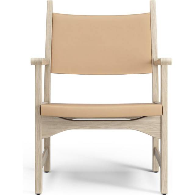 Swedese Caryngo arm chair White pigmented oak-leather natural