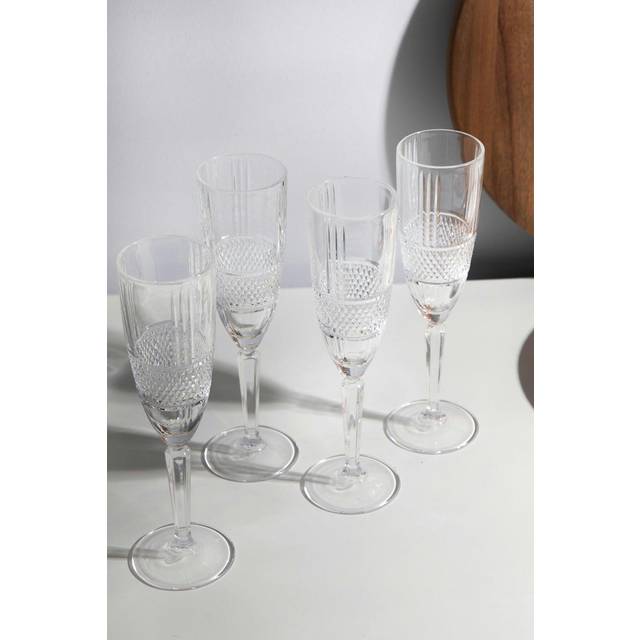 Verona Set of Four 150ml Champagne Flutes - Clear - One Size