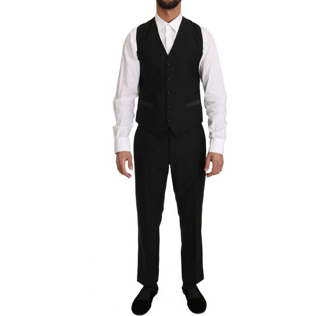 Dolce & Gabbana, Suit Vests, male, Black, M, Dolce Gabbana Uld Vest