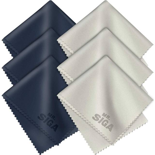 Premium Microfiber Cleaning Cloths for Lens, Eyeglasses, Screens, Tablets, Glasses, 6 Pack, 6 x 7 inches (15 x 18 cm)