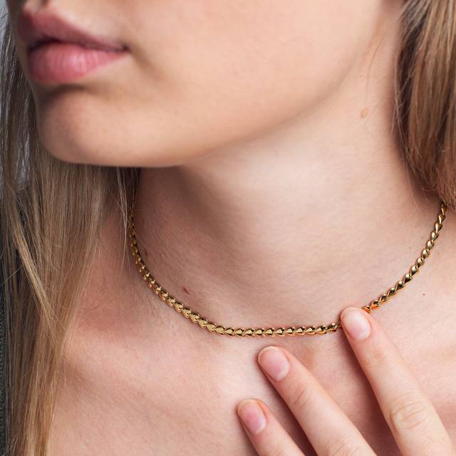 John Greed CANDY Love Gold Plated Silver Stacked Heart Choker Necklace For Women - gold/silver