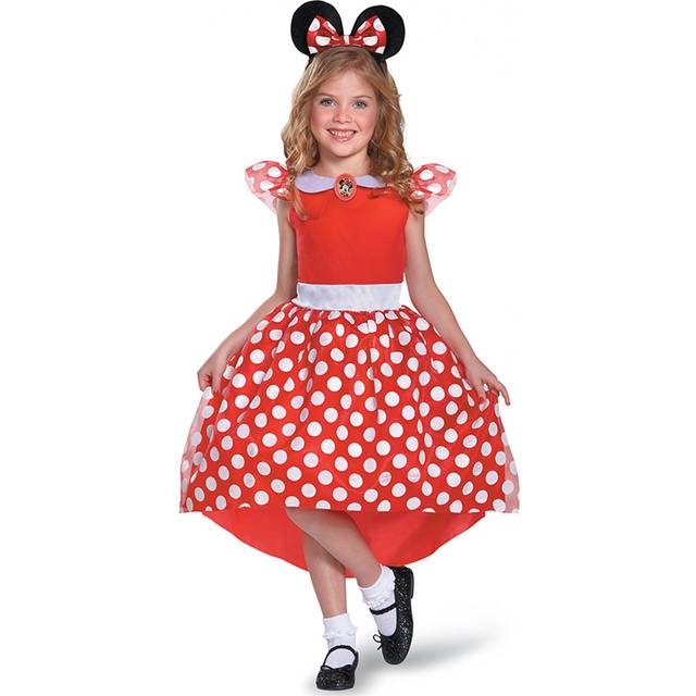(5 - 6 years (109 - 126 cm))) Girls' classic red Minnie Mouse costume