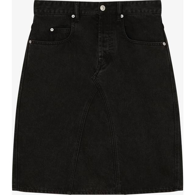 Isabel Marant Etoile Black Fiali Denim Midi Skirt - 02Fk Faded Black - FR 34