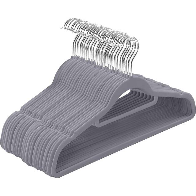 50 Velvet Coat Hangers - Heavy Duty Velvet Clothes Hangers with a Tie Bar - Premium Non-Slip Hangers for Clothes - 360 Degree Swivel Hook - Sturdy to