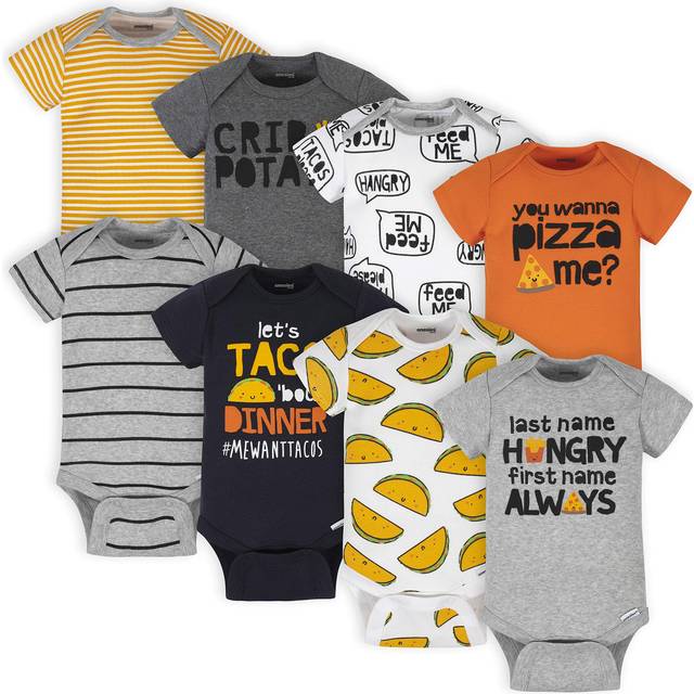 Onesies Brand Baby Boys 8-Pack Short Sleeve Mix  Match Bodysuits  grey