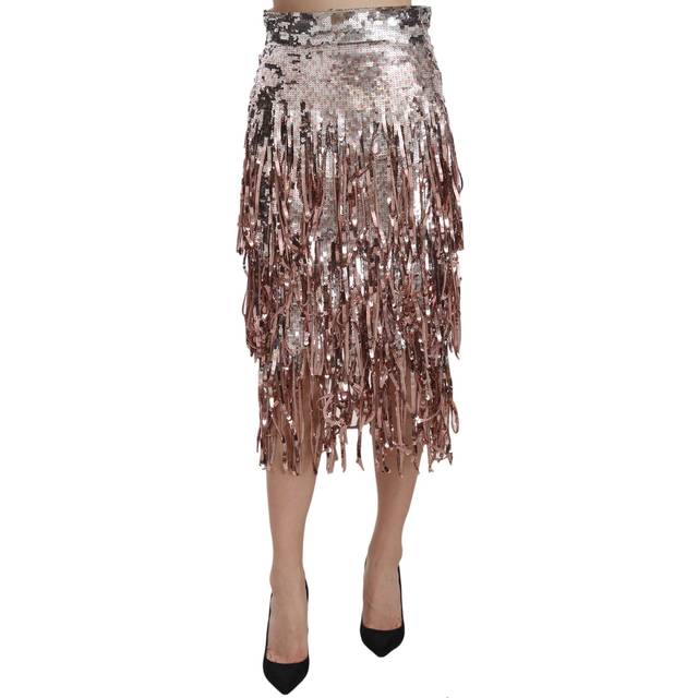 Dolce & Gabbana Sequin Embellished Fringe Midi Pencil Skirt - IT44|L - YANLIŞ (IT44|L)