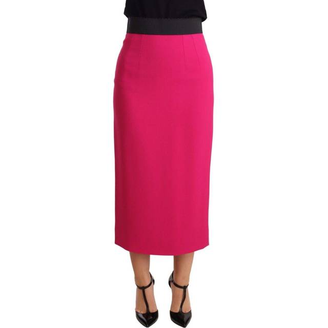 Dolce & Gabbana Pink High Waist Stretch Pencil Straight Skirt - IT38|XS