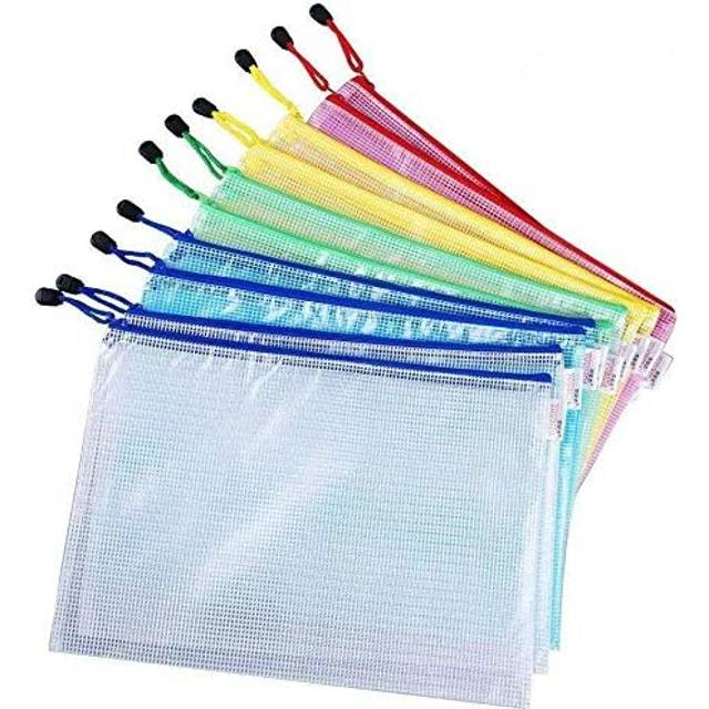 Plastic Wallets A4, 10 Pcs A4 Zip Lock Bags Document Wallet Document Folders Plastic Pockets with Zipper for School Office Homework Travel Storage