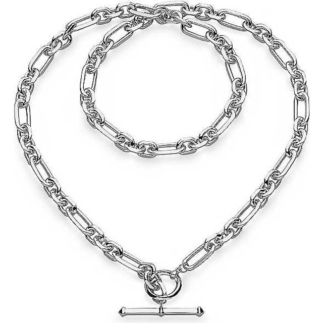 Revival Astoria Figaro 18" Chain T-Bar Necklace 90437RP