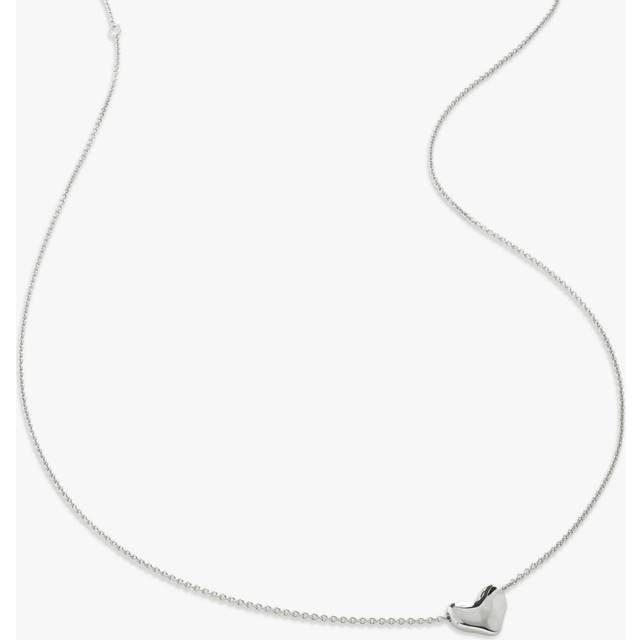 Monica Vinader Womens Silver Heart-charm Sterling-silver Pendant Necklace 1 Size - SILVER