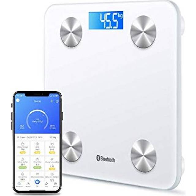 Smart Body Fat Scales Digital Bathroom Weight Scales Bluetooth Weighing Scale for Body Composition Analyzer Body Weight Fat, BMI, Water, Muscle M