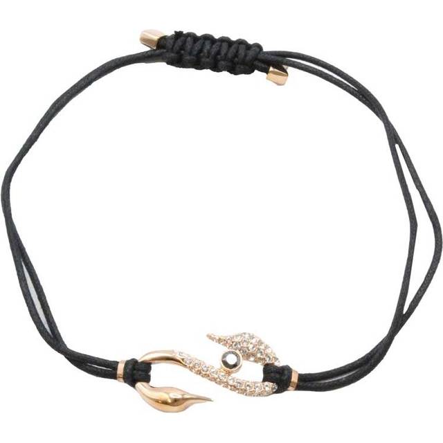 Swarovski Power Collection Black Cord Swan Bracelet - Gold
