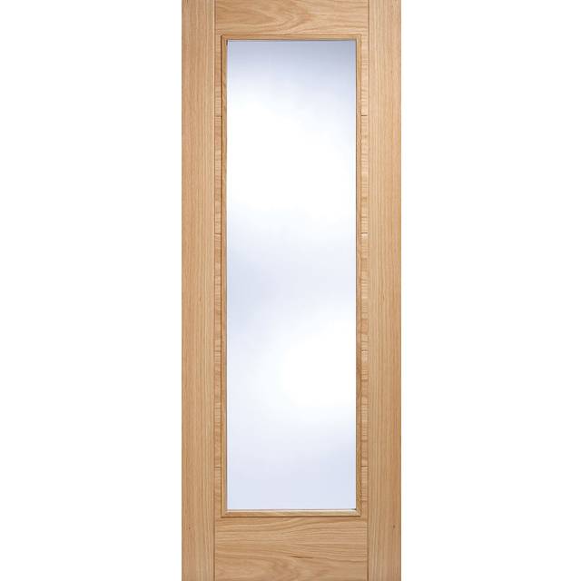 LPD Vancouver Solid Core Internal Door - Prefinished - Pattern 10 Clear Glazed 2040 x 926mm Oak OVAN1L926