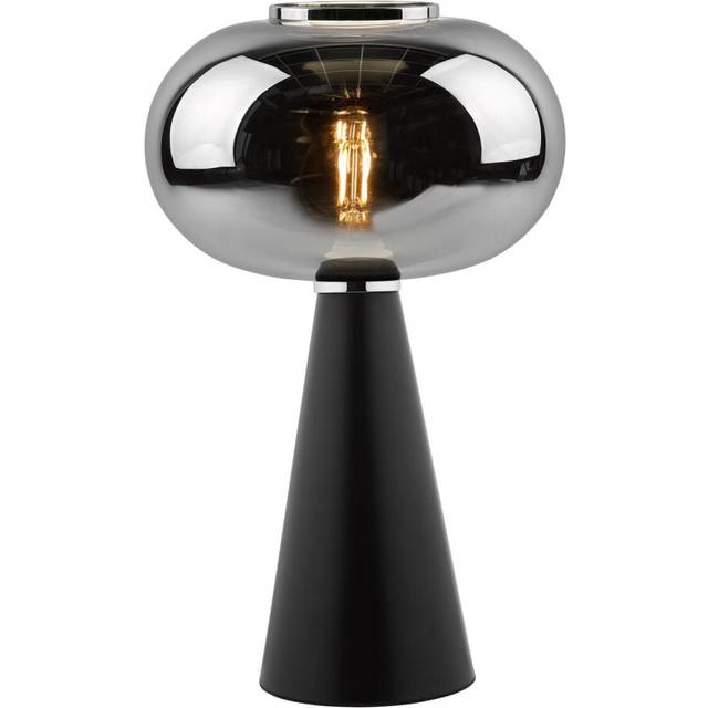 Dar Lighting Group JEN4222 Jensen Table Lamp Smoked Glass Satin Black