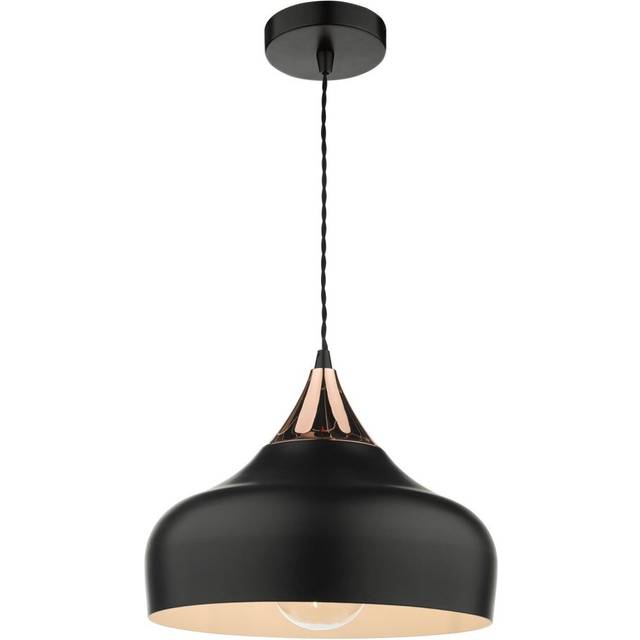 Dar Lighting Group GAU0164 Gaucho 1 Light Single Pendant Black And Cop