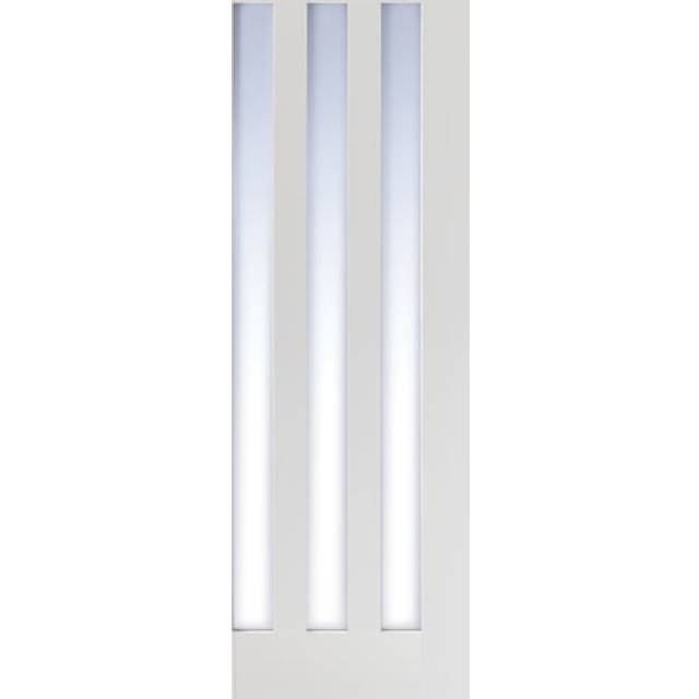 LPD Utah Glazed Clear - Solid Primed Internal Door (Size: 1981 x 686mm, Thickness: 35mm) White
