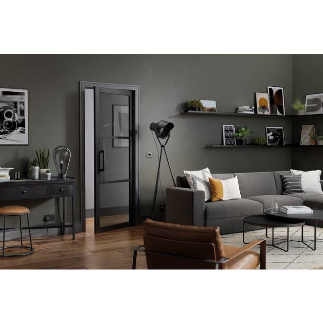 LPD Black Tribeca 3l - Tinted Internal Door (Size: 1981 x 686mm, Thickness: 35mm)