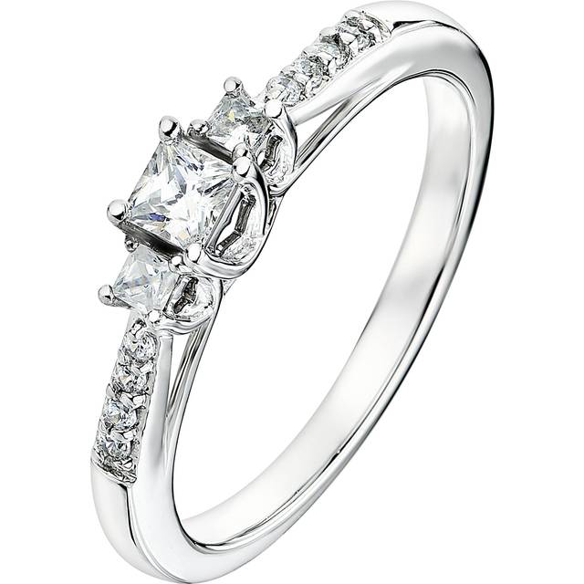 9ct White Gold 0.23ct Diamond Trilogy Ring