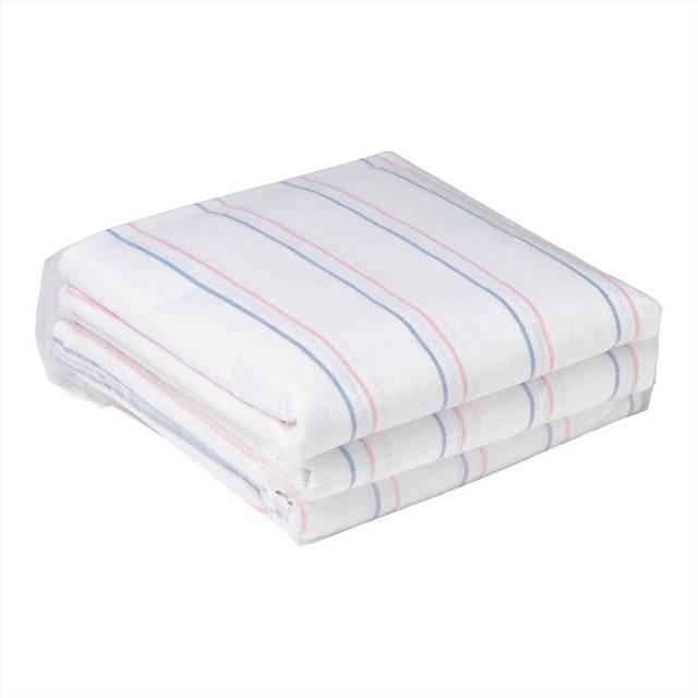 "Medline Candystripe Stripe Baby Blanket  Classic Design  100% Cotton  Soft  Cuddly  Swaddling  36"""""""" x 36""""""""  3 Count"