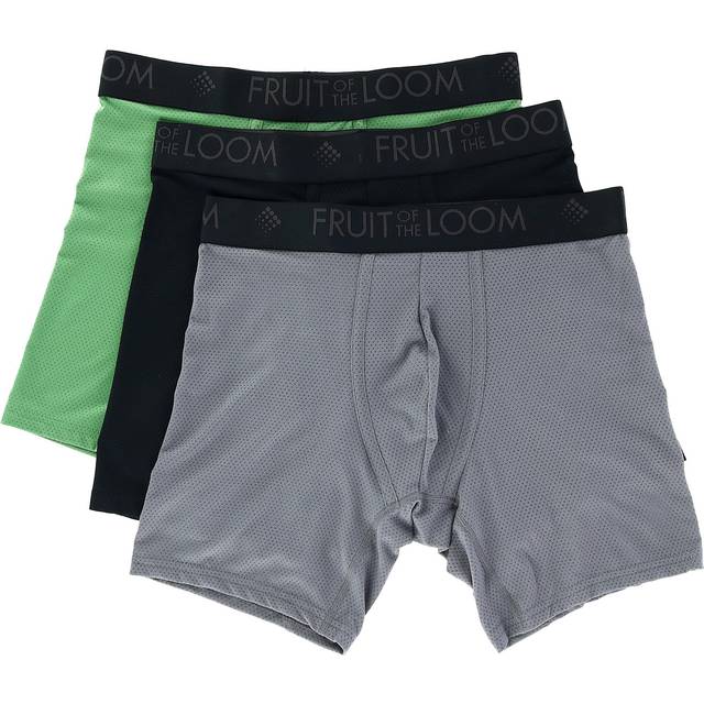 Fruit of the Loom Men&#39;s Breathable Micro Mesh Boxer Briefs (3 Pair - White (Large)