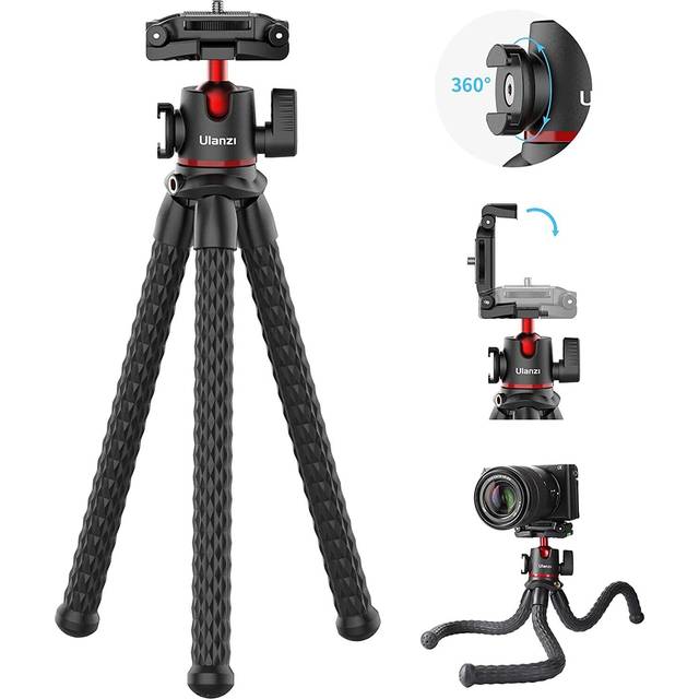 Phone tripod, ulanzi mt-33 flexible camera tripod 360 rotating with cold...