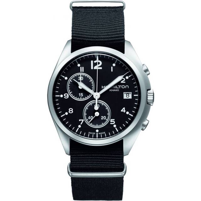 Hamilton Watch Khaki Aviation Pilot Pioneer Chrono Quartz - Black