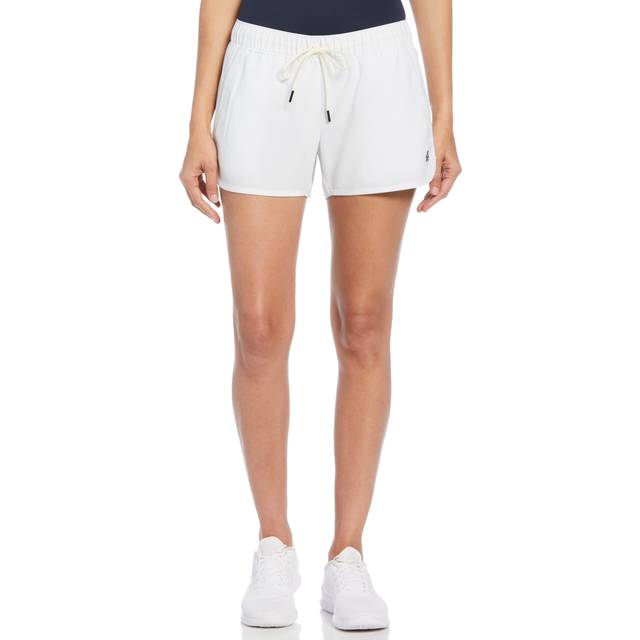Original Penguin Women's Drawstring Tennis Shorts in Bright White, Size XL, Polyester/Repreve (XL)