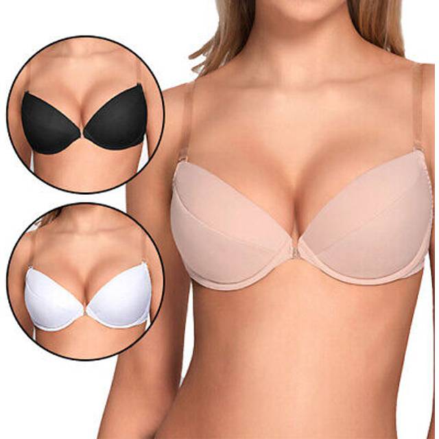 Eve 1012 Underwired PushUp Padded Bra Removable Silicone Straps Backless Made in EU Beige36DD