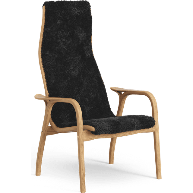 Swedese Lamini barnfåtölj lackad bok/fårskinn Espresso (brun)