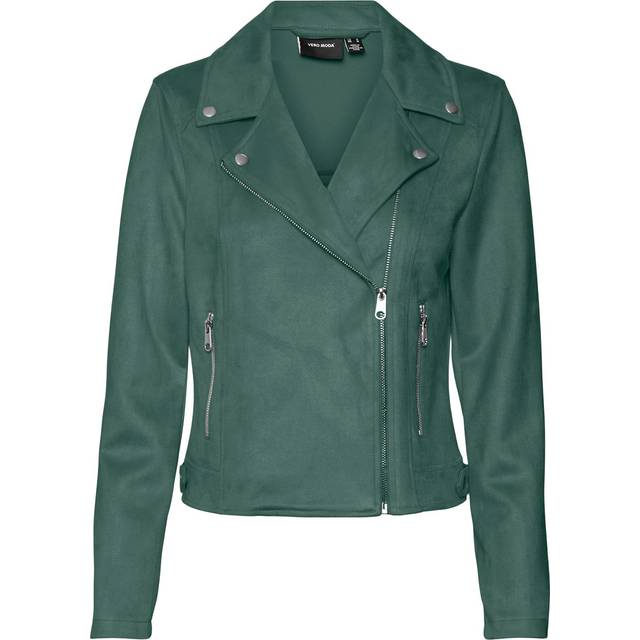 Bestseller A/S VMJOSE AW23 kort fuskmocka jacka NOOS jacka, mörk skog, S, Dark Forest, S