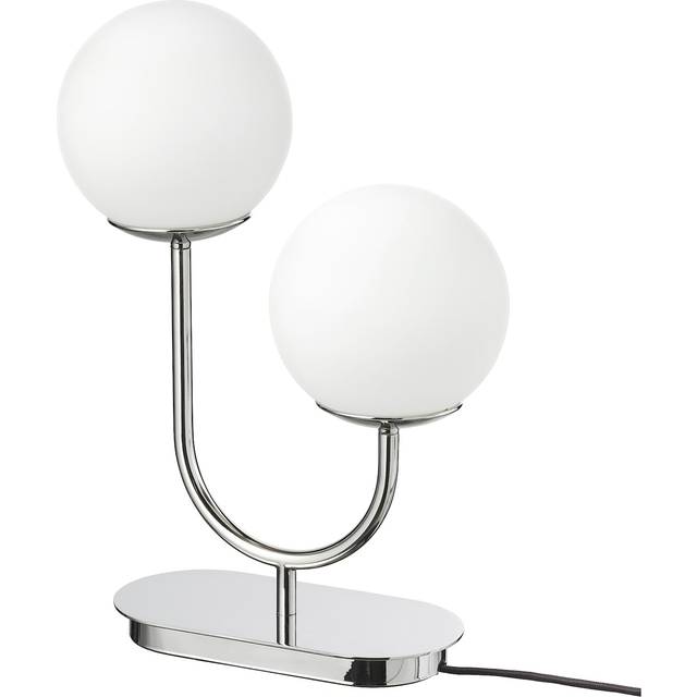 SIMRISHAMN Bordslampa, förkromad, opalvit glas, 42 cm