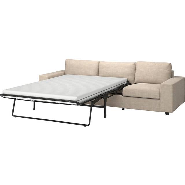 VIMLE 3-sits bäddsoffa, med breda armstöd/Hillared beige