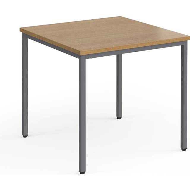 Flexi 25 Square Office Oak Meeting Table - Graphite Frame