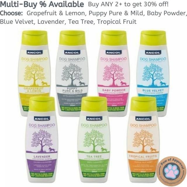 Ancol Lemon and Grapefruit Dog Shampo 200ml - Dog Grooming - Dog Supplies & Accessories | ePaws