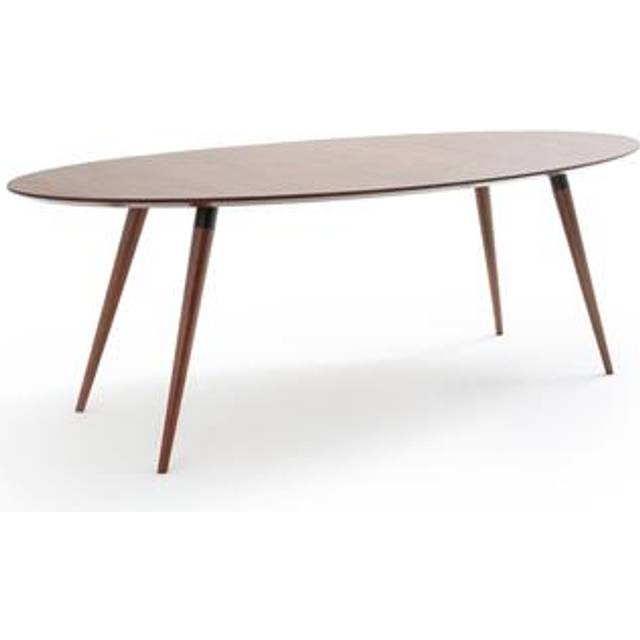 Watford Walnut Elliptical Dining Table (Seats 6-8) - Black/Walnut Stain - 8 People
