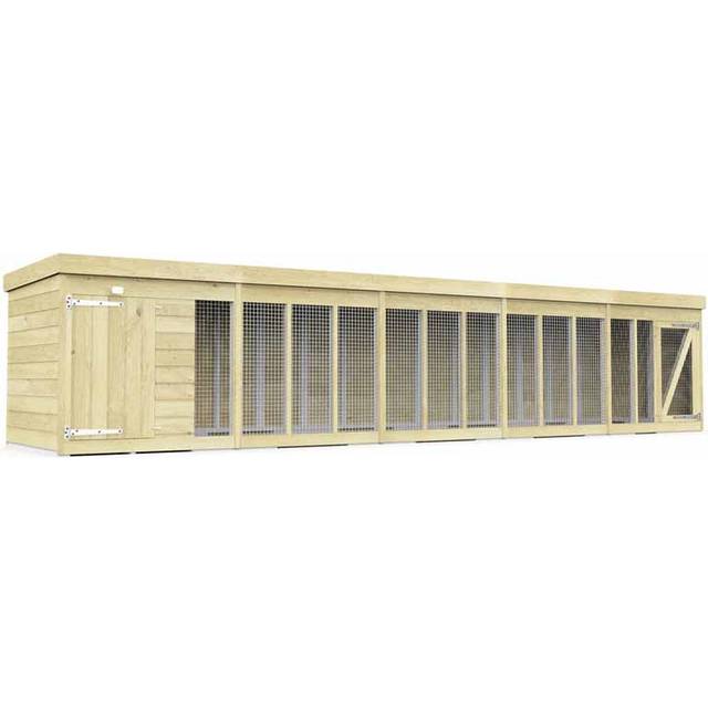 20ft x 4ft Dog Kennel and Run - Wood - L127 x W589 x H127 cm