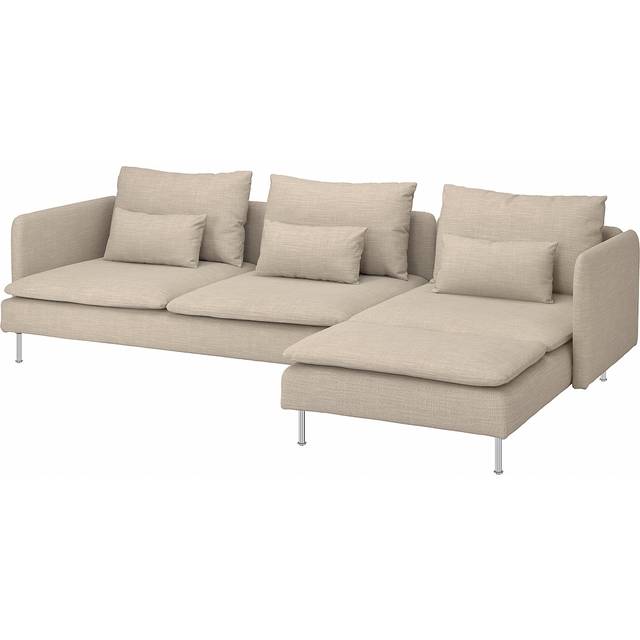 SÖDERHAMN 4-sitssoffa, med schäslong/Hillared beige
