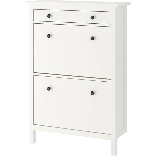 HEMNES Skoskåp 2 fack, vit, 89x127 cm