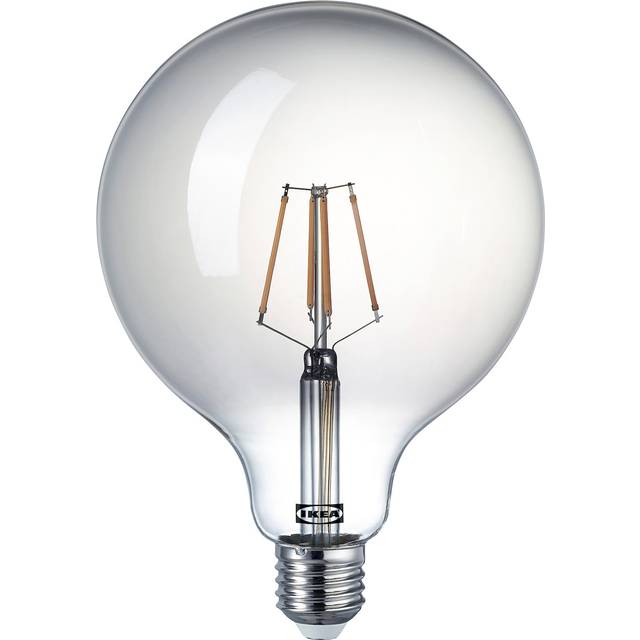 LUNNOM LED ljuskälla E27 200 lumen, dimbar globformad/grå klarglas, 125 mm