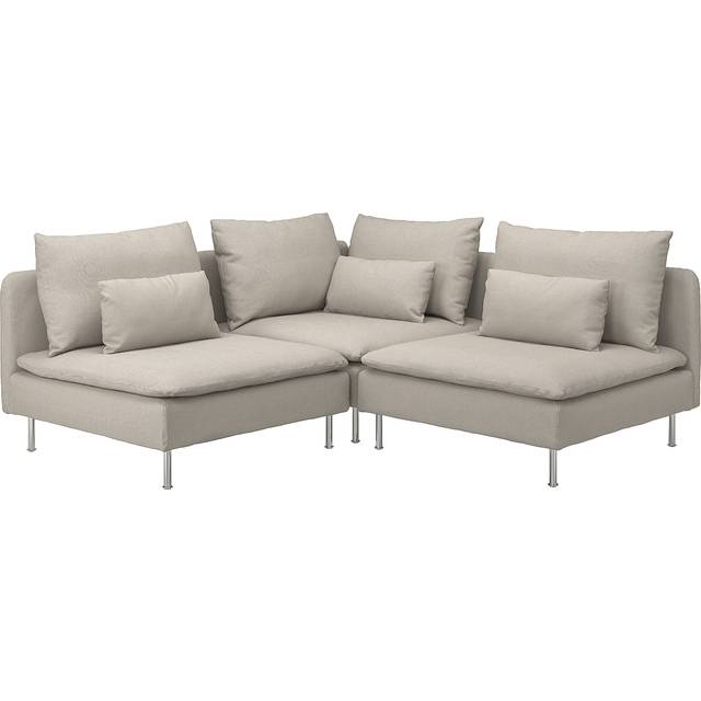 SÖDERHAMN hörnsoffa, 3-sits, Fridtuna ljusbeige