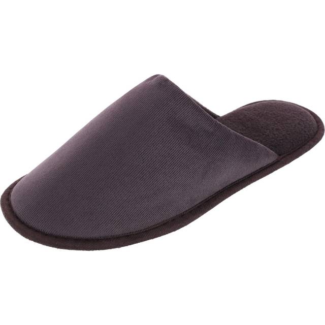 Isotoner Men's Classic Corduroy Scuff Slipper - Dark Chocolate Medium (Medium)