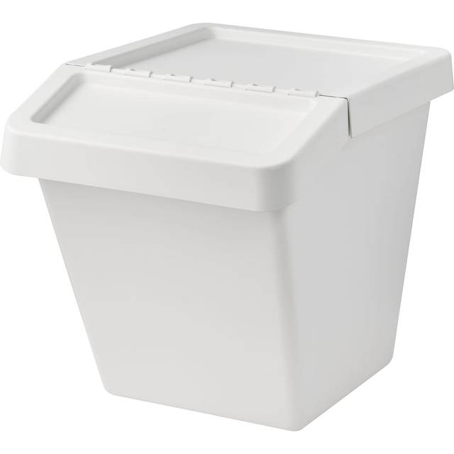 SORTERA avfallskärl med lock, vit, 60 l