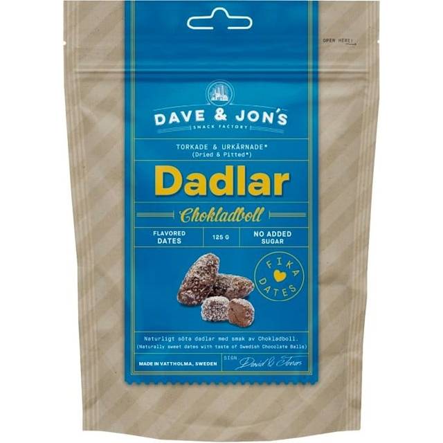 Dave & Jon's Dadlar Chokladboll 125 g