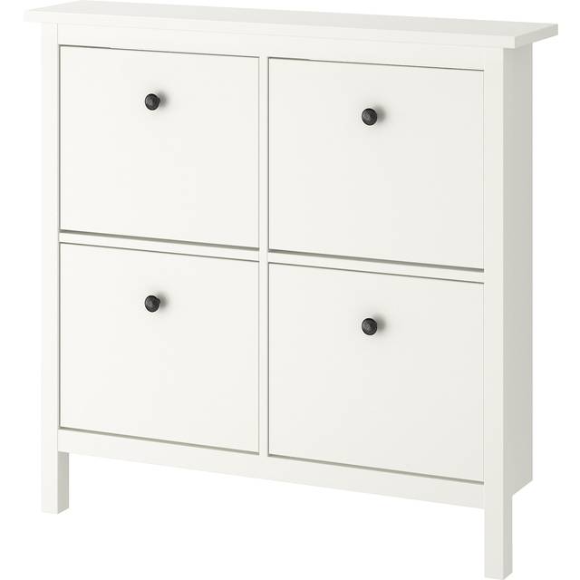 HEMNES Skoskåp 4 fack, vit, 107x101 cm