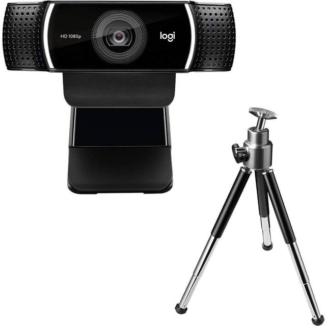 Logitech Webbkamera C922 Pro Stream, HD 1080p/30 fps eller 720p/60 fps Hyperfast, Stereoljud, Ljuskorrigering, Autofokus, för Youtube, Twitch, XSplit, PC/Mac/Laptop/Macbook/Tablet