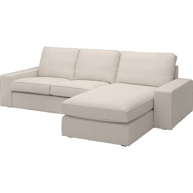 KIVIK 3-sitssoffa med schäslong, Tresund ljusbeige