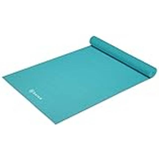 Gaiam Yoga Mat Premium Solid Color Reversible Non Slip Exercise & Fitness Mat for All Types of Yoga  Pilates & Floor Workouts  Light Blue  5mm