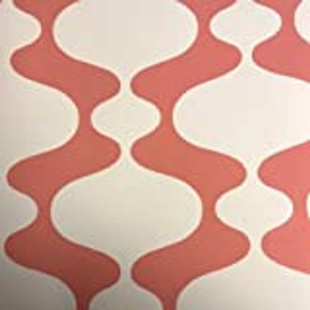 Peach Geometric Wallpaper Fine Decor Retro Red White Paste The Wall