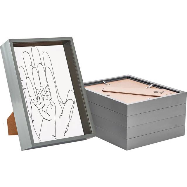 Deep Box Photo Frame - A4 (8 x 12") - Pack of 5 - Grey - One Size